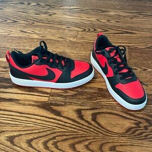 Like new size 7Y Nike court borough low sneaker - red.